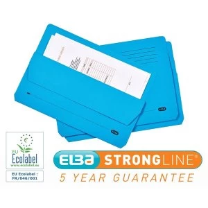 Elba Boston Foolscap Part File Pressboard Elasticated 5 Part Blue Pack of 5