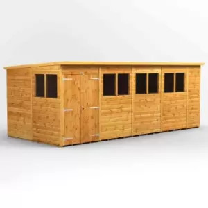 Power 18' x 8' Pent Double Door Garden Shed