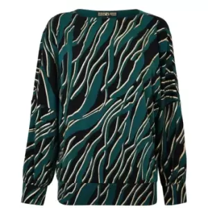 Biba BIBA Bird Print Long Sleeve Top - Blue