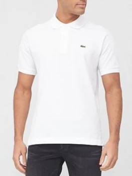 Lacoste Plain Polo with Croc - White, Size L, Men