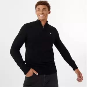 Jack Wills Funnel Neck Half Zip Jumper - Black