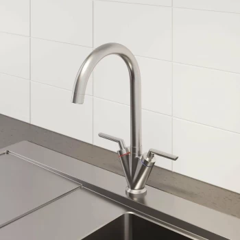 Valdivia Brushed Finish Kitchen Mixer Tap - Sauber