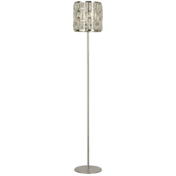 Searchlight BIJOU - 1 Light Chrome Floor Lamp with Crystal Glass