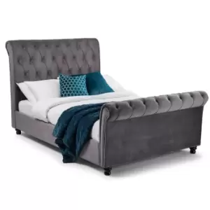 Julian Bowen Valentino 180Cm Super King Bed Grey Velvet