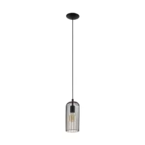 Hanging Ceiling Pendant Light Black & Copper Cage Shade 1 x 60W E27 Bulb