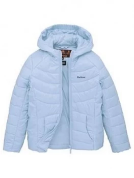 Barbour Girls Shoreward Quilt Hooded Jacket - Blue