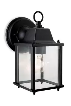 Coach 1 Light Lantern Wall Light Black E27