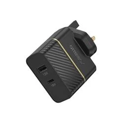 Otterbox UK Wall Charger 30W - USB C 18W + USB A 12W USB-PD 3.0 - Black