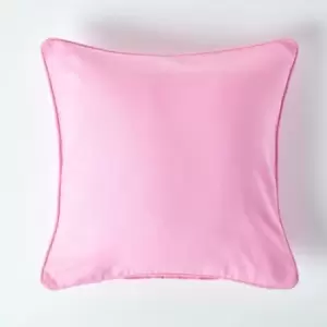 Cotton Plain Pink Cushion Cover, 45 x 45cm - Pink - Homescapes