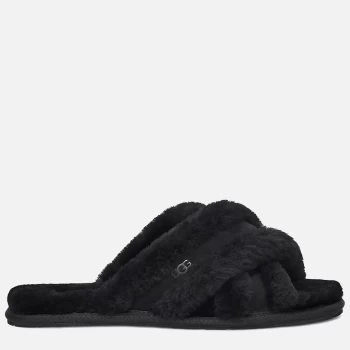 UGG Womens Scuffita Sheepskin Slide Slippers - Black - UK 4