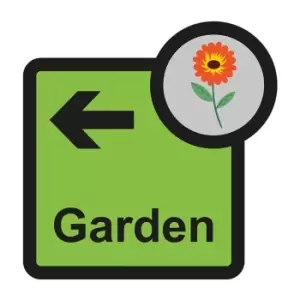 Garden Arrow Left Sign, Self Adhesive Foamex (305mm x 310mm)