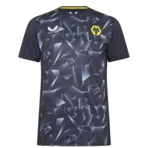 Castore Wolves Pre Match T-Shirt Mens - Black