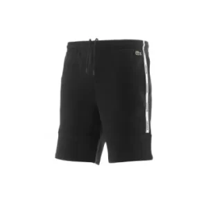 Lacoste Black Branded Bands Cotton Fleece Blend Shorts