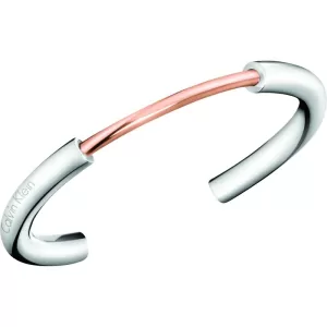 Ladies Calvin Klein Two-Tone Steel and Rose Plate Small Disclose Bangle KJ5FPF20010S