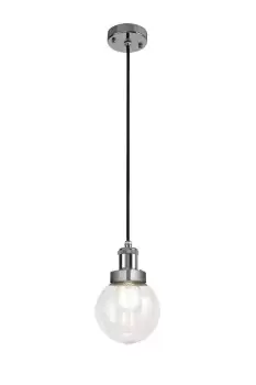 Ceiling Pendant 1 Light E27 IP65 Exterior Titanium Silver, Polished Chrome