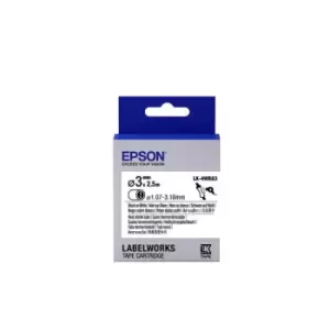 Epson Label Cartridge Heat Shrink Tube (HST) LK-4WBA3 Black/White D3mm (2.5m)