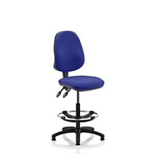 Dynamic Permanent Contact Backrest Task Operator Chair Without Arms Eclipse II Stevia Blue Seat High Back