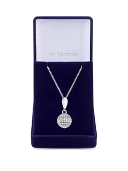 Jon Richard Jon Richard Rhodium Plated Cubic Zirconia Pave Orb Necklace - Gift Boxed, Silver, Women