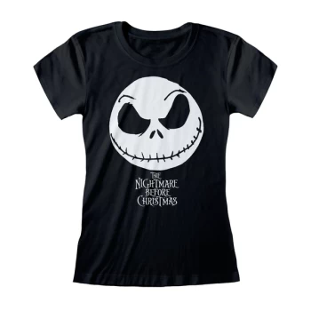 Nightmare Before Christmas - Jack Face Womens Medium T-Shirt - Black