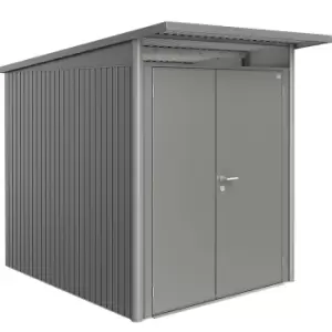 Biohort AvantGarde Metal Double Door Garden Shed 5ft9 x 8ft5 A2 - Metallic Quartz Grey