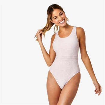 Jack Wills Eco Stripe Waist Swimsuit - Pink Dot