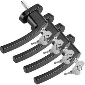 Window Handle 4Pcs Set Black Lockable