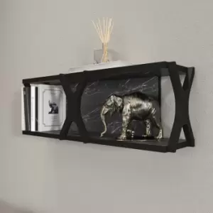 Seza Practical Wall Shelf, Wall Mounting Shelf, Wall Shelving Bendire And Black - Decorotika