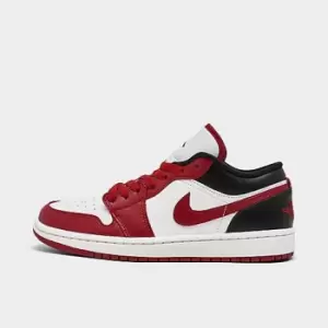 Jordan Wmns Air Jordan 1 Low, White/Gym Red-Black-Sail, size: 8+, Female, Trainers, DC0774-160