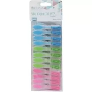 JVL Prism Soft Touch Leaf Design Pegs, Pack of 20