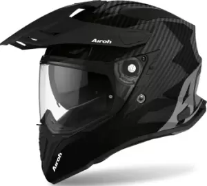 Airoh Commander Carbon Motocross Helmet, black-carbon Size M black-carbon, Size M