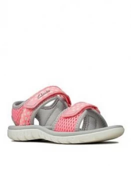 Clarks Surfing Tide Girls Sandal - Pink, Size 1.5 Older