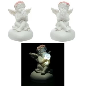 Rose Cherubs LED Crystal (Pack Of 4) Figurine