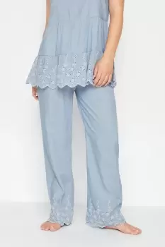 Petite Broderie Anglaise Wide Leg Pyjama Bottoms