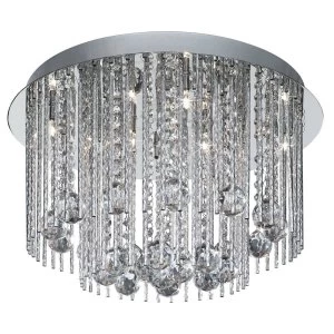 8 Light Crystal Chandelier Chrome Finish, G4 Bulb