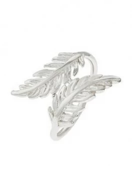 Accessorize Sterling Feather Wrap Ring - Silver