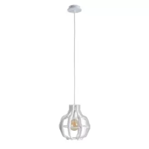 Bento Wire Frame Pendant Ceiling Light White, 28cm, 1x E27