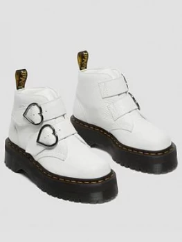 Dr Martens Devon Heart Ankle Boot - White, Size 7, Women