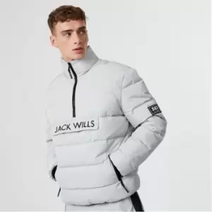 Jack Wills OTH Half-Zip Puffer Jacket - Grey