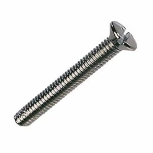 Zexum M3.5 X 35mm Nickel Plated Electrical Plug Socket Screws - 50 Pack