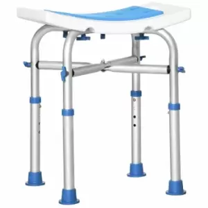 Homcom Adjustable Shower Stool With Suction Foot Pads Blue