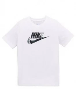 Nike Older Boys Futura Camo T-Shirt, White, Size XL, 13-15 Years