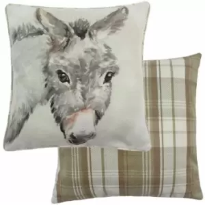 Evans Lichfield Donkey Watercolour Print Cushion Cover, Multi, 43 x 43 Cm