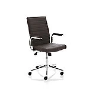 Executive Chair Ezra Brown Leather With Fixed Padded Arms