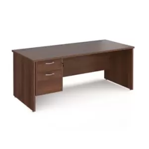 Office Desk Rectangular Desk 1800mm With Pedestal Walnut Top And Panel End Leg 800mm Depth Maestro 25 MP18P2W