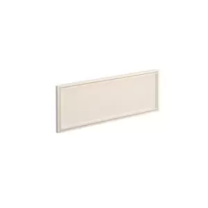 Straight glazed desktop screen 1000mm x 380mm - polar white with white aluminium frame