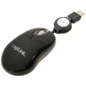 LogiLink ID0016 USB WiFi mouse Optical Cable rewind Black