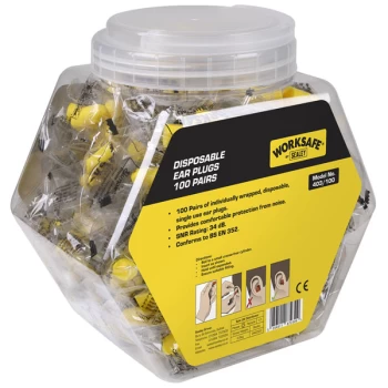 Ear Plugs Disposable - 100 Pairs