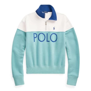 Polo Ralph Lauren Chest Logo Zip Top - White/TikiGreen