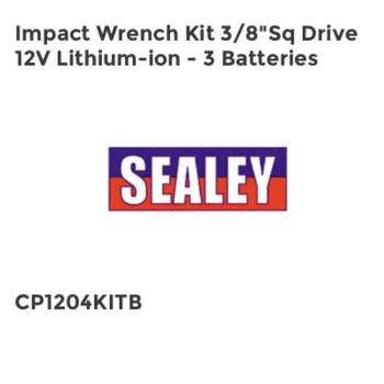 Impact Wrench Kit 3/8"Sq Drive 12V Lithium-ion - 3 Batteries