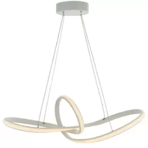 LED Ceiling Pendant Light 31W Warm White Matt White Infinity Loop Feature Lamp